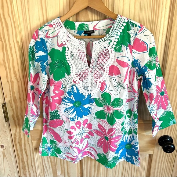 Talbots Lace Bob Floral Tunic. Size Small. - Picture 3 of 11